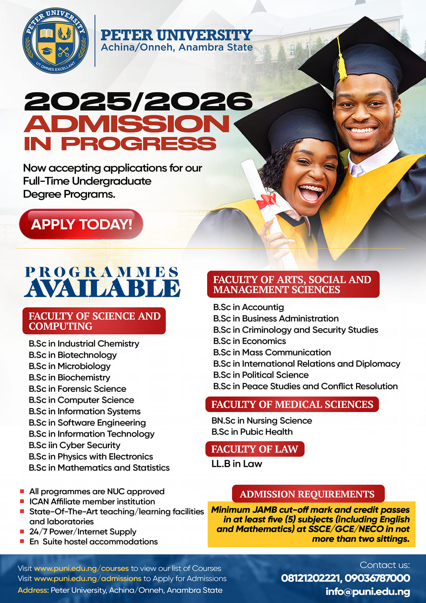 Peter University Admission